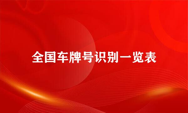 全国车牌号识别一览表