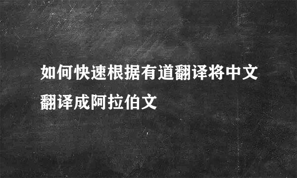 如何快速根据有道翻译将中文翻译成阿拉伯文