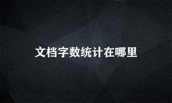 文档字数统计在哪里