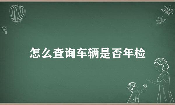 怎么查询车辆是否年检