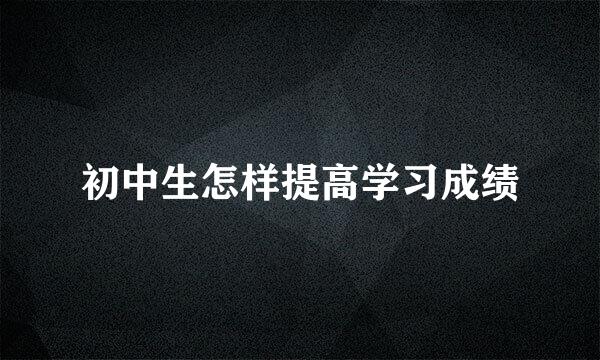 初中生怎样提高学习成绩