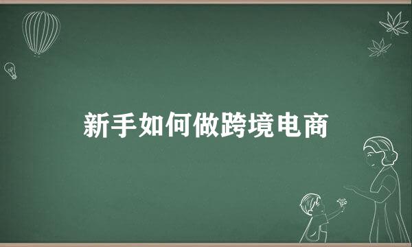 新手如何做跨境电商