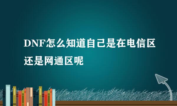 DNF怎么知道自己是在电信区还是网通区呢
