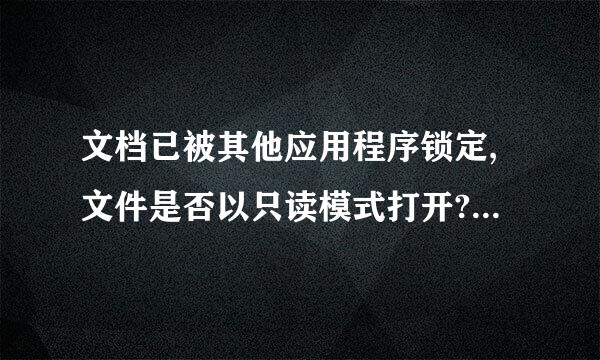 文档已被其他应用程序锁定,文件是否以只读模式打开?怎么回事?怎么解决?跪求!!!