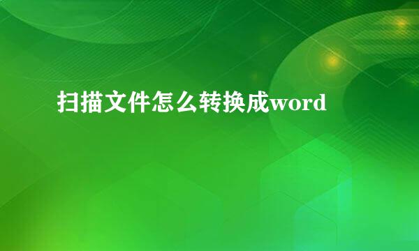 扫描文件怎么转换成word