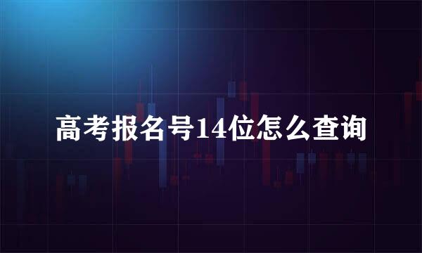 高考报名号14位怎么查询