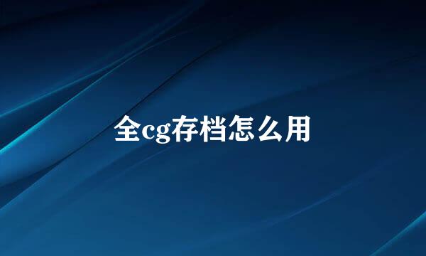 全cg存档怎么用