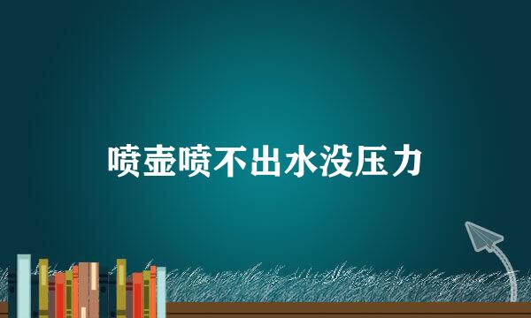 喷壶喷不出水没压力