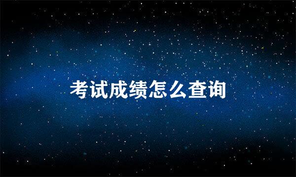 考试成绩怎么查询