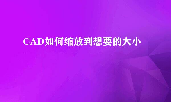 CAD如何缩放到想要的大小