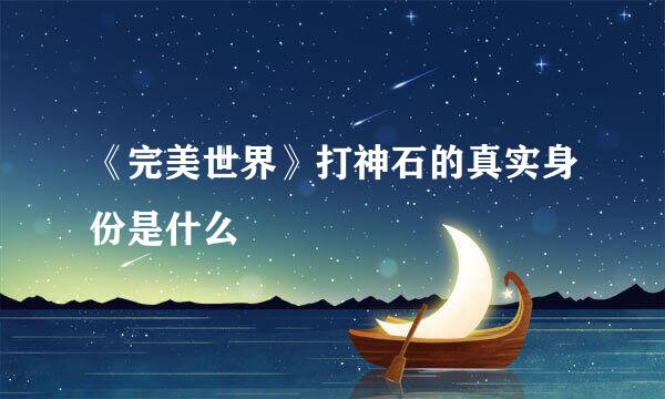 《完美世界》打神石的真实身份是什么