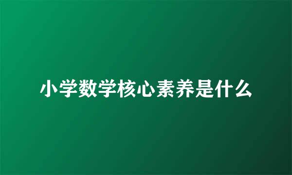 小学数学核心素养是什么