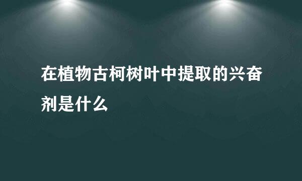 在植物古柯树叶中提取的兴奋剂是什么