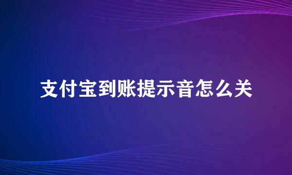 支付宝到账提示音怎么关