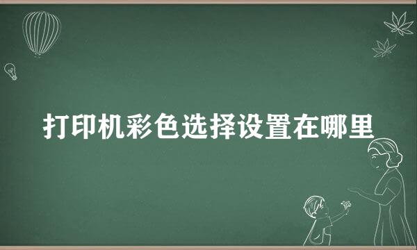 打印机彩色选择设置在哪里