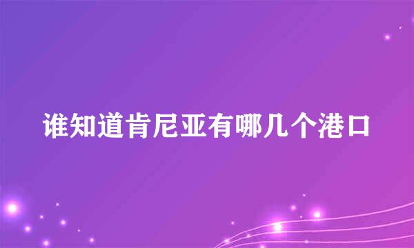 谁知道肯尼亚有哪几个港口