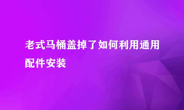 老式马桶盖掉了如何利用通用配件安装