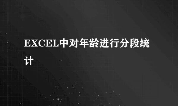 EXCEL中对年龄进行分段统计
