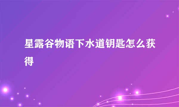 星露谷物语下水道钥匙怎么获得