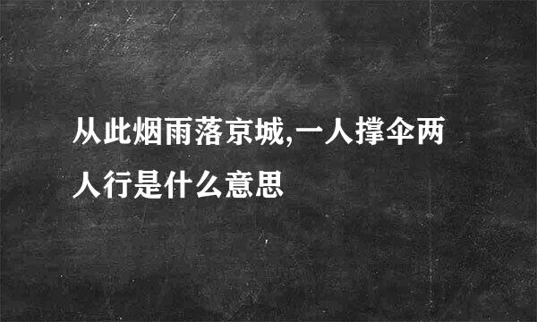 从此烟雨落京城,一人撑伞两人行是什么意思