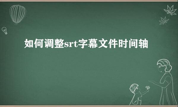 如何调整srt字幕文件时间轴