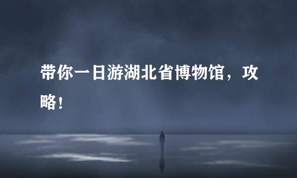 带你一日游湖北省博物馆,攻略!