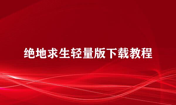 绝地求生轻量版下载教程