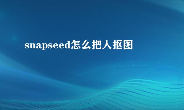 snapseed怎么把人抠图
