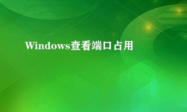 Windows查看端口占用