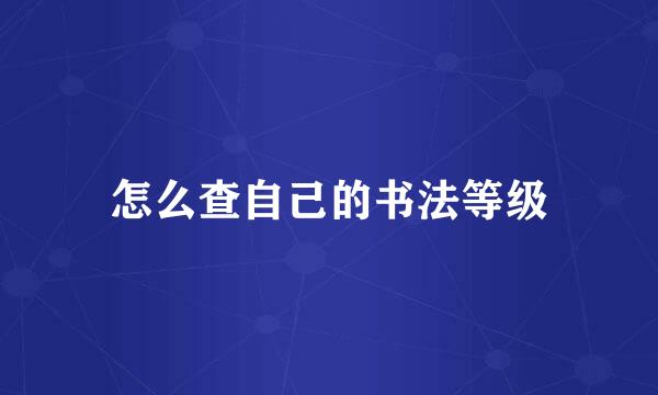 怎么查自己的书法等级