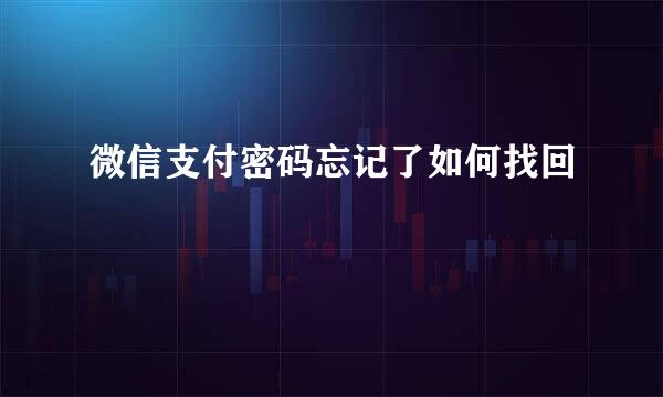 微信支付密码忘记了如何找回