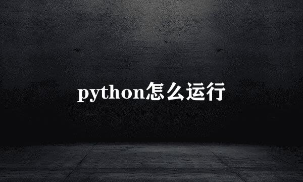 python怎么运行