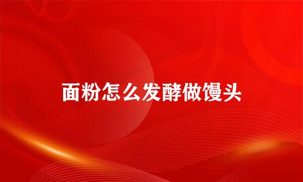 面粉怎么发酵做馒头