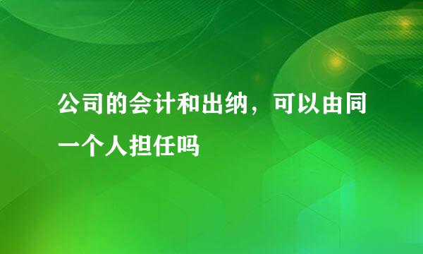 公司的会计和出纳，可以由同一个人担任吗