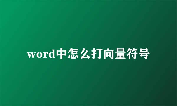 word中怎么打向量符号