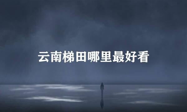 云南梯田哪里最好看