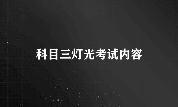 科目三灯光考试内容