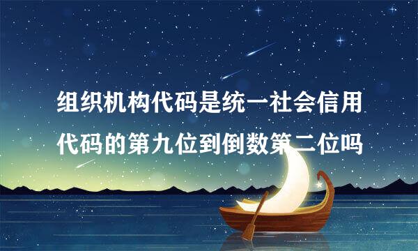 组织机构代码是统一社会信用代码的第九位到倒数第二位吗