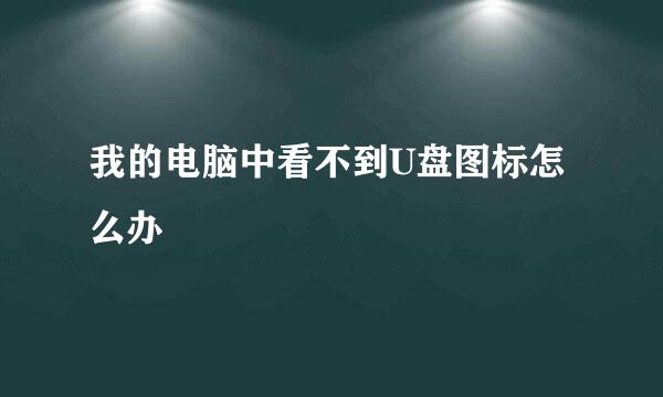 我的电脑中看不到U盘图标怎么办
