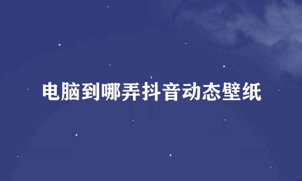 电脑到哪弄抖音动态壁纸