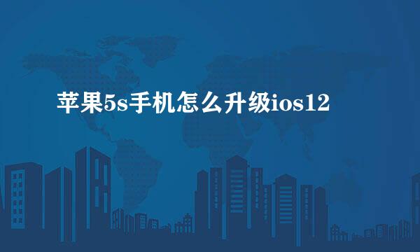苹果5s手机怎么升级ios12