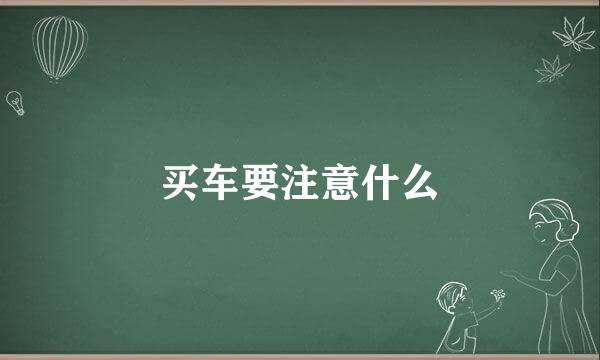 买车要注意什么