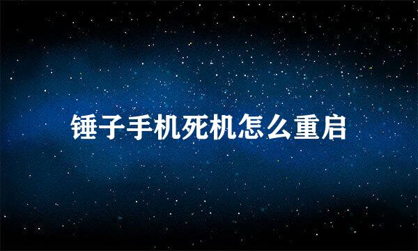 锤子手机死机怎么重启