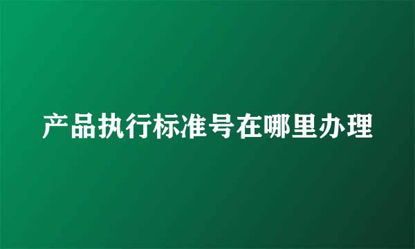 产品执行标准号在哪里办理