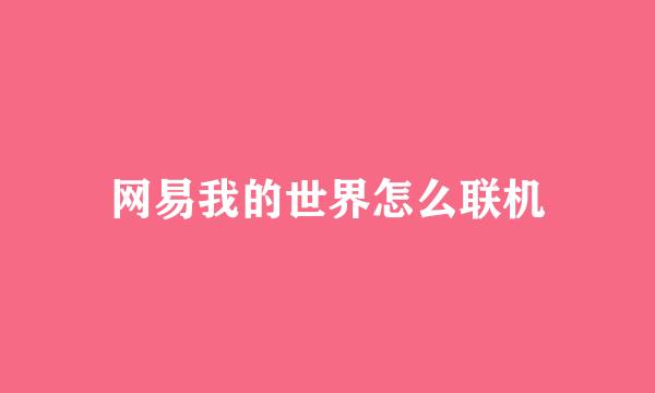 网易我的世界怎么联机