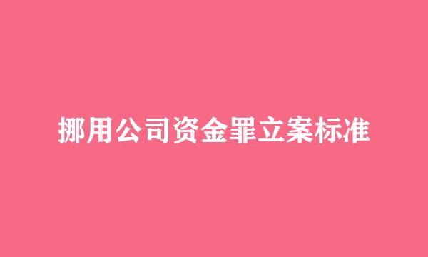 挪用公司资金罪立案标准