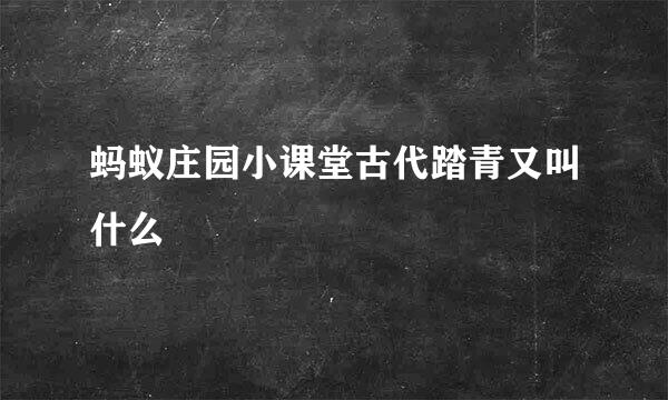 蚂蚁庄园小课堂古代踏青又叫什么