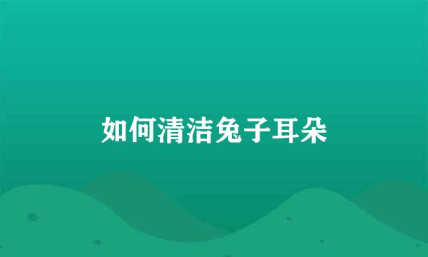 如何清洁兔子耳朵