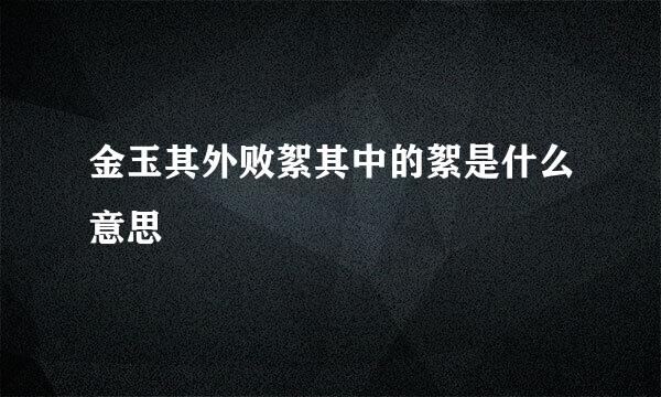 金玉其外败絮其中的絮是什么意思