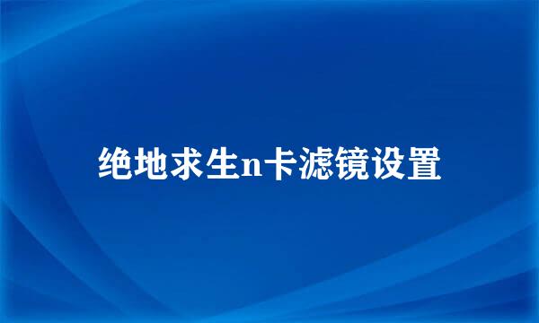 绝地求生n卡滤镜设置